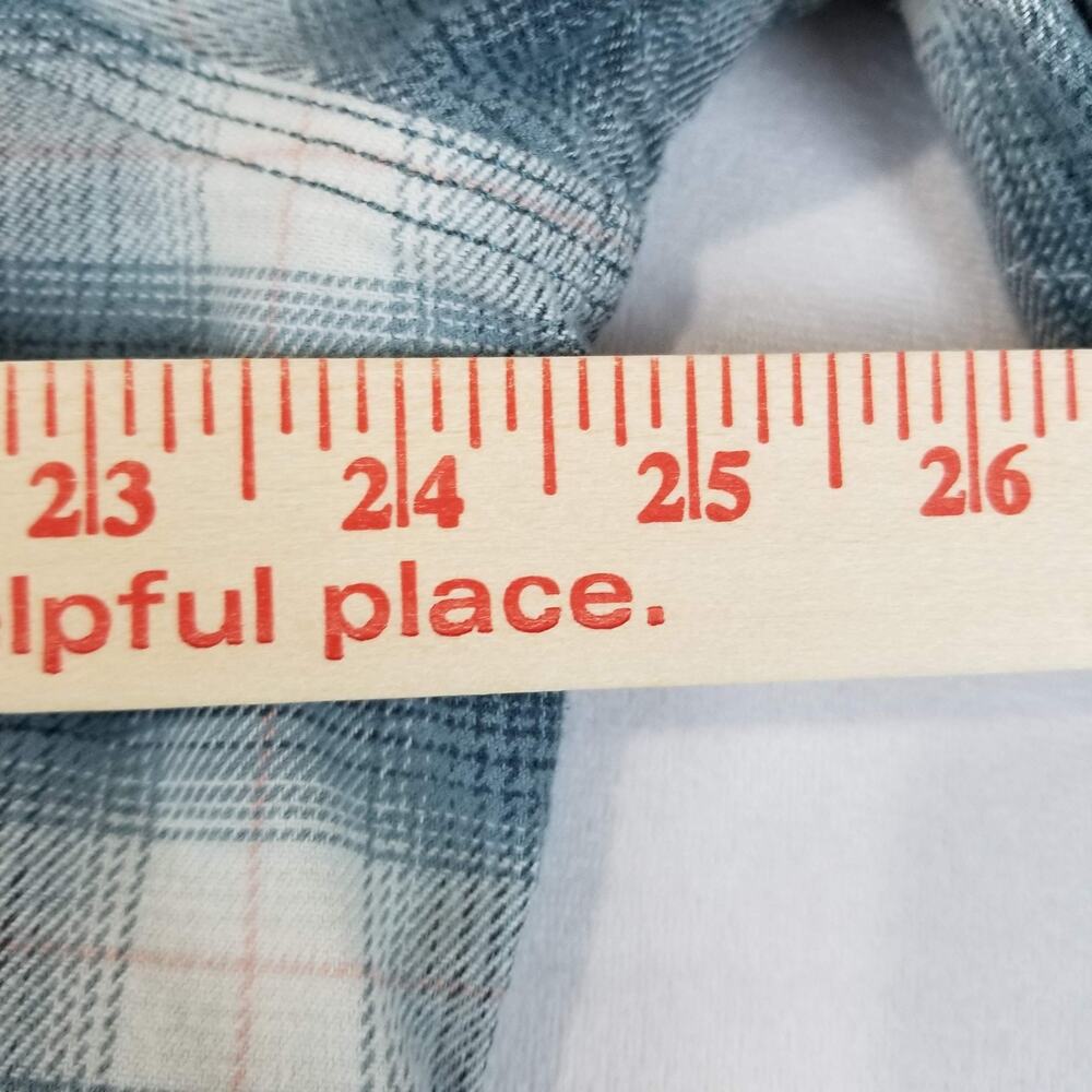 Carhartt Shirt Mens 2XL Blue Gray Plaid Button Down Flannel Stretch Casual - Picture 6 of 8